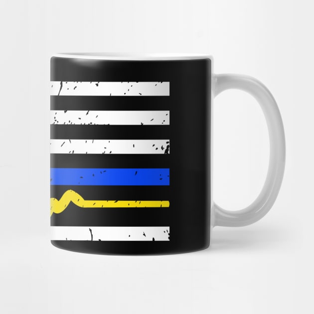 911 Dispatcher - Thin Blue Gold Line Flag by bluelinemotivation